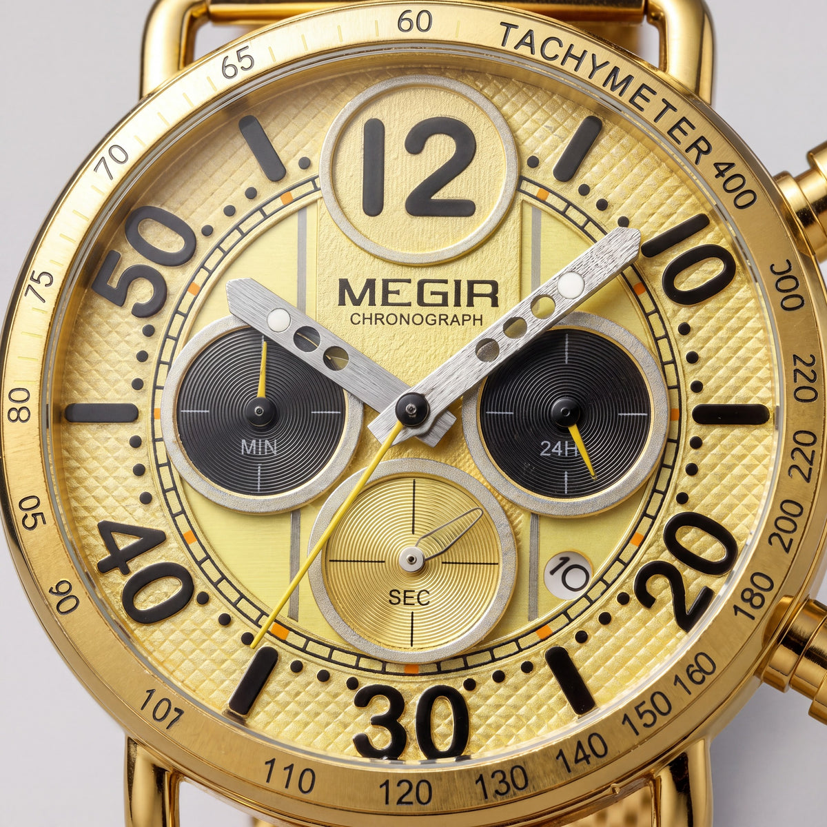 MEGIR ゴールドメッシュ クロノグラフ