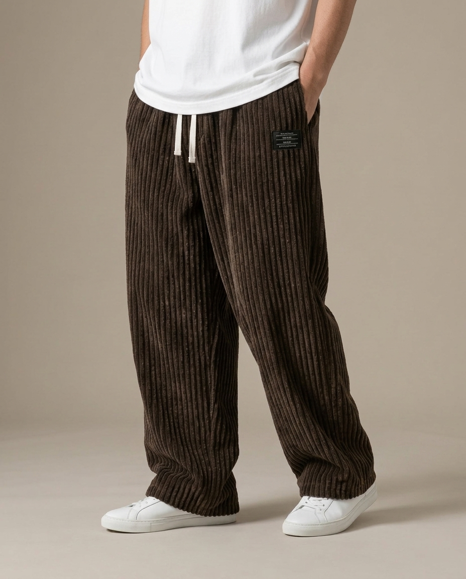 OKU｜太畝コーデュロイ ワイドストレートパンツ