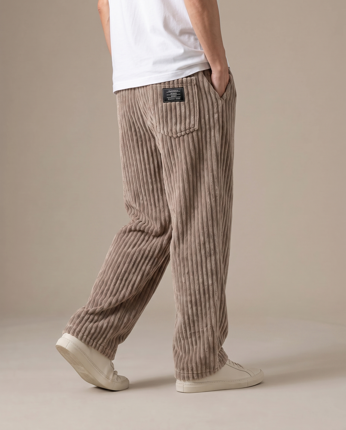 SUJI｜太畝コーデュロイ ゴムウエスト ストレートパンツ